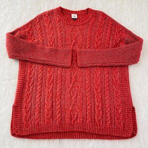 CAbi Red Cable Knit Sweater